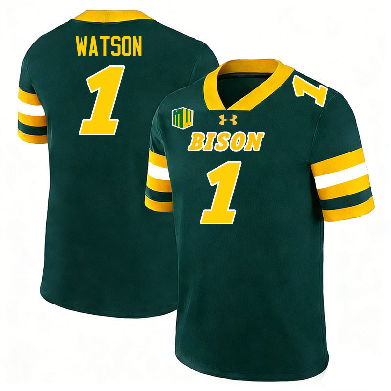 North Dakota State Bison #1 Christian Watson College Football Jerseys,Uniforms-Green
